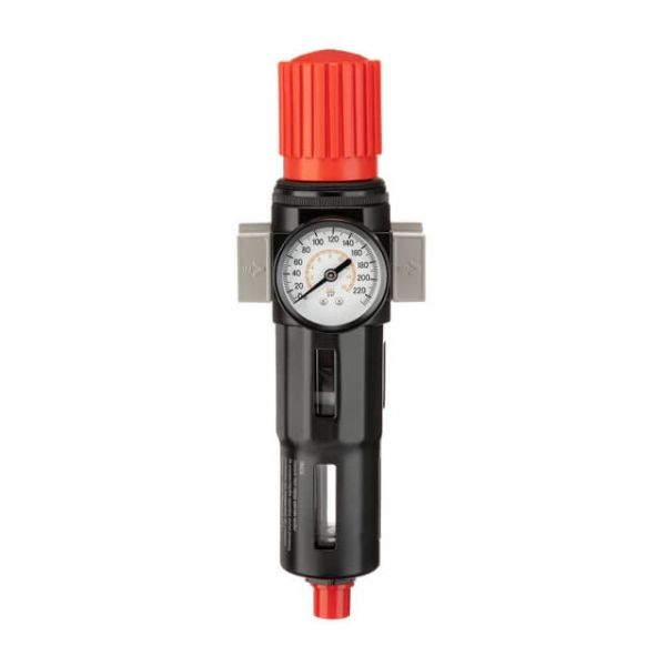 Фільтр для очищення повітря з редуктором 3/4", 5 мкм, 2600 л/хв., метал, професійний INTERTOOL PT-1417