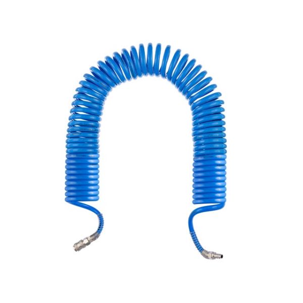 Шланг спіральний поліуретановий 8*12 мм, 15 м з швидкороз'ємними з'єднаннями INTERTOOL PT-1717