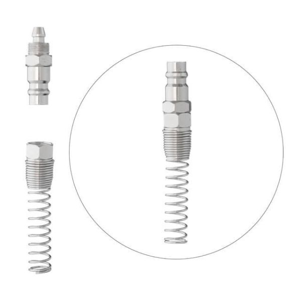Перехідник з пружиною зі спірального або прямого шланга 5,5х8 мм на відповідну частину швидкороз'ємного з'єднання INTERTOOL PT-1835