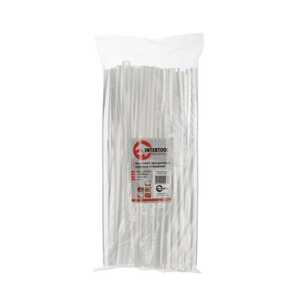 Комплект стрижнів клейових прозорих 11,2 мм * 300 мм, уп. 1 кг INTERTOOL RT-1026