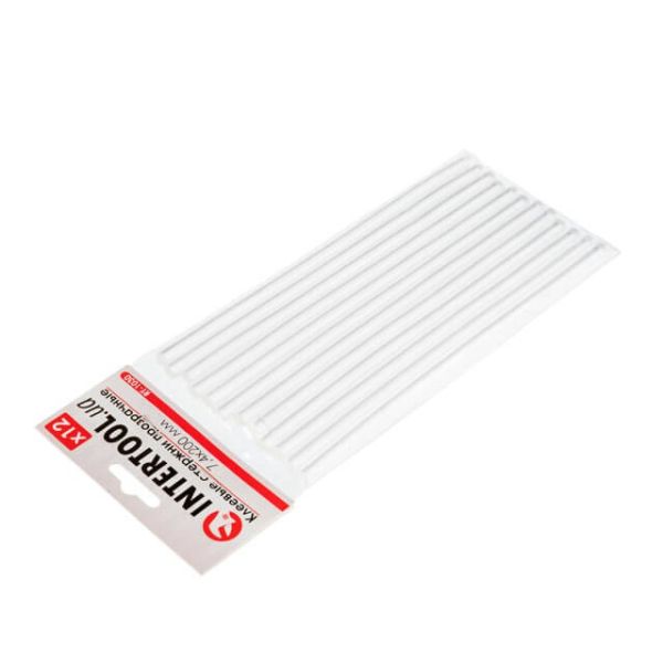 Комплект стрижнів клейових прозорих 7,4 мм * 200 мм, 12 шт INTERTOOL RT-1030