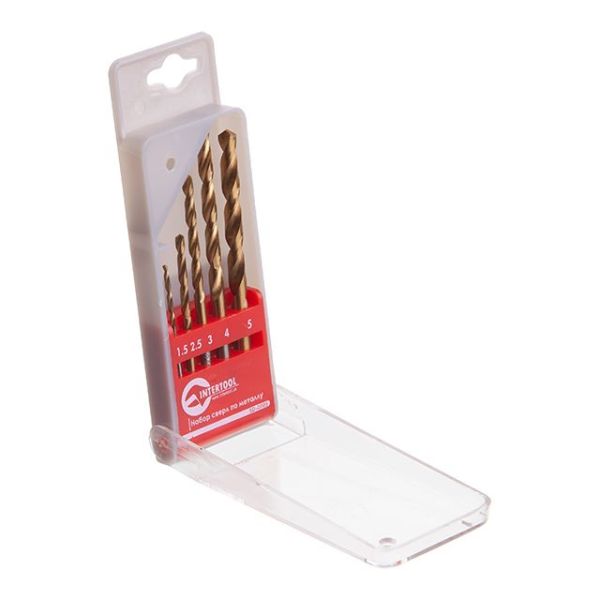 Набір свердел по металу HSS 5шт INTERTOOL SD-0005