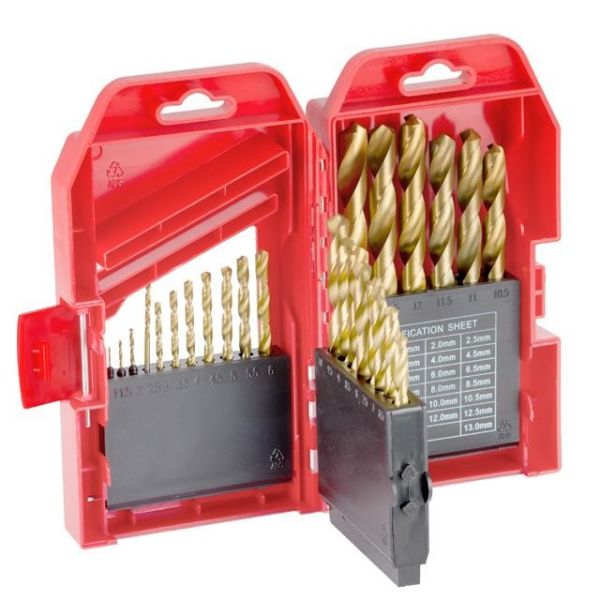 Набір свердел по металу DIN338 HSS 25шт (1.0-13.0), покриття Ti INTERTOOL SD-0025