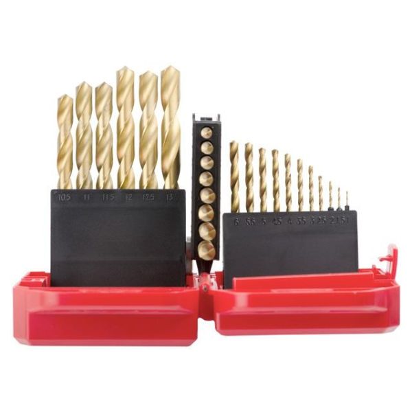 Набір свердел по металу DIN338 HSS 25шт (1.0-13.0), покриття Ti INTERTOOL SD-0025