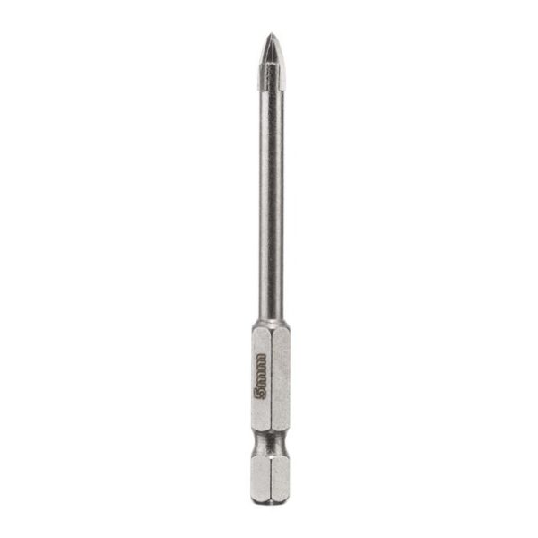 Свердло по склу та кераміці 5 мм HEX 1/4'' (6.35 mm) INTERTOOL SD-0285