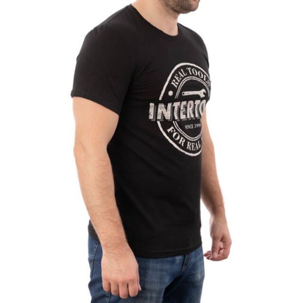 Футболка чорна S 100% бавовна INTERTOOL SP-2201