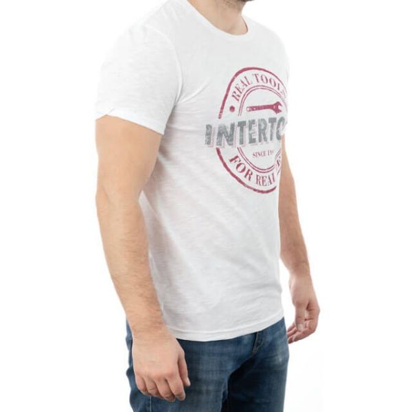 Футболка світло-сіра меланж M 100% бавовна INTERTOOL SP-2212
