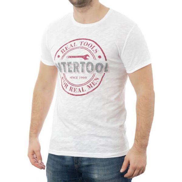 Футболка світло-сіра меланж XL 100% бавовна INTERTOOL SP-2214