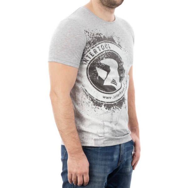 Футболка сіра меланж XXL 100% бавовна INTERTOOL SP-2225