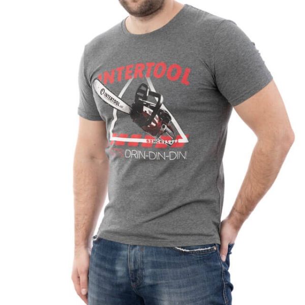 Футболка темно-сіра XL 95% бавовна 5% спандекс INTERTOOL SP-2234