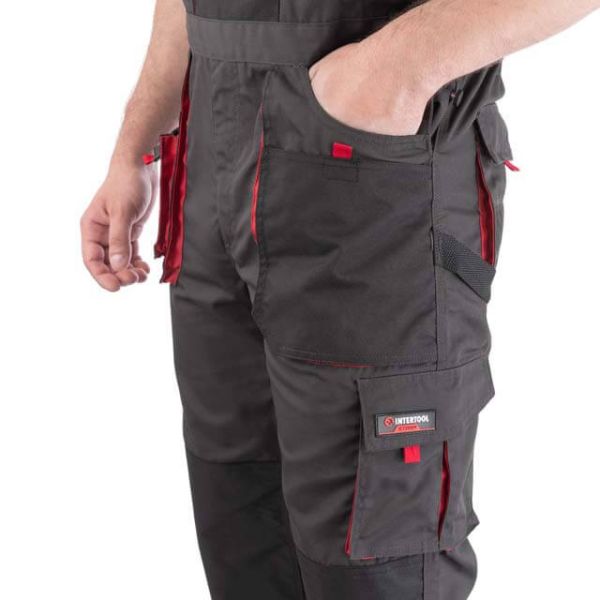 Напівкомбінезон робочий 80% поліестер, 20% бавовна, щільність 260 г / м2, XXL INTERTOOL SP-3025
