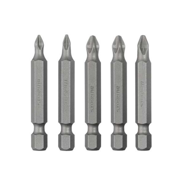 Комплект насадок викруткових PH1, PH2, PZ1, PZ2 1/4 "* 50мм, ACR, S2, уп. 5од., STORM INTERTOOL VT-0205