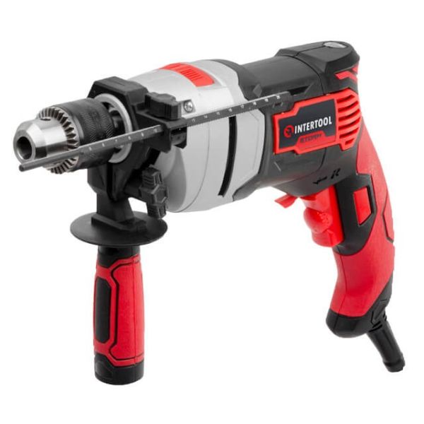 Дриль ударний 800Вт, 0-2900об/хв, 1,5-13мм, метал. корпус редуктора INTERTOOL WT-0118