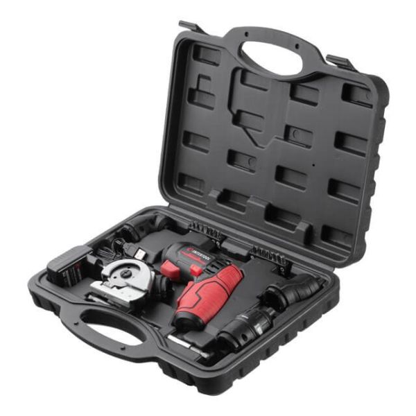 Викрутка акумуляторна, 4V, 5 Nm, літій-іон, 1.5 Ач, 200 об/хв, 4 насадки + біти, кейс INTERTOOL WT-0300