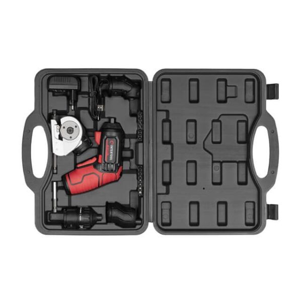 Викрутка акумуляторна, 4V, 5 Nm, літій-іон, 1.5 Ач, 200 об/хв, 4 насадки + біти, кейс INTERTOOL WT-0300