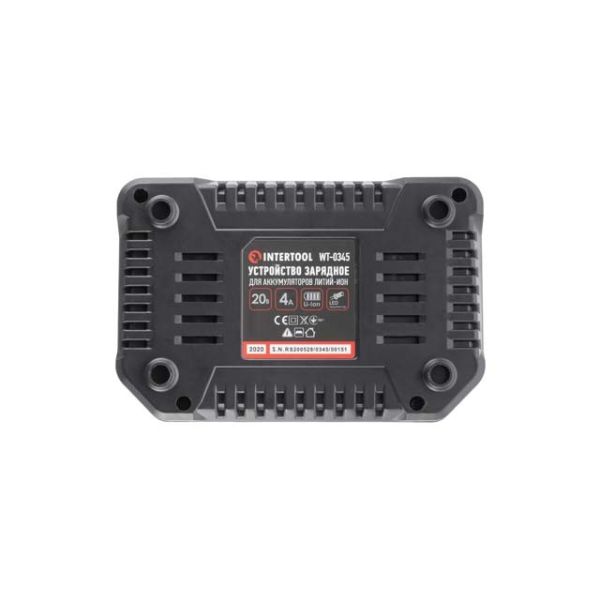 Пристрій зарядний для акумуляторів Li-ion 20 В, струм заряду 4.0 А INTERTOOL WT-0345