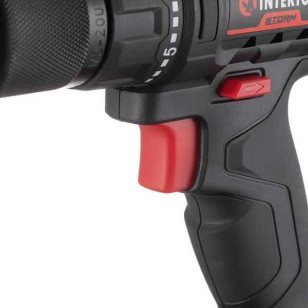 Дриль-шурупокрут акумуляторний 20 В, 35 Nm, 0-450/0-1500 об/хв, 2-13 мм, Li-Ion, 2.0 Аг, ЗП 2 А, кейс INTERTOOL WT-0350