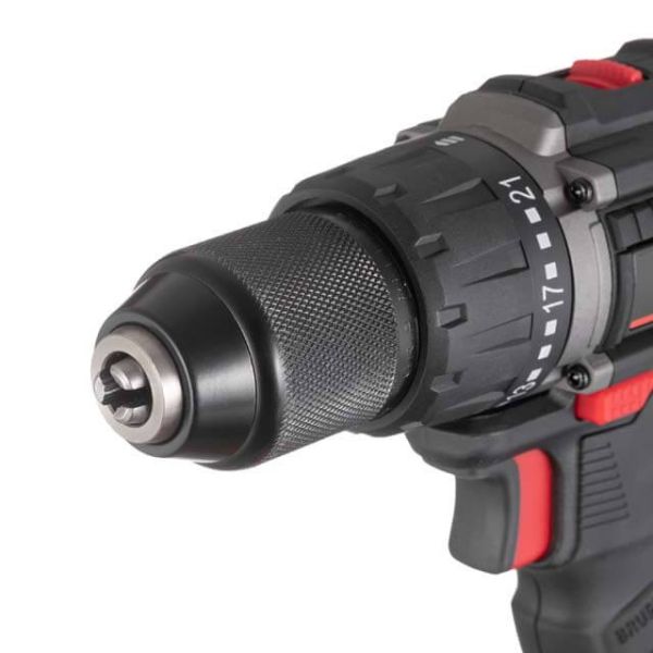 Дриль-шурупокрут акумуляторний з безщітковим двигуном 20 В, 60 Нм, 0-500/0-2000 об/хв, 2-13 мм, Li-Ion, 2.0 Аг, ЗП 2 А, кейс INTERTOOL WT-0360