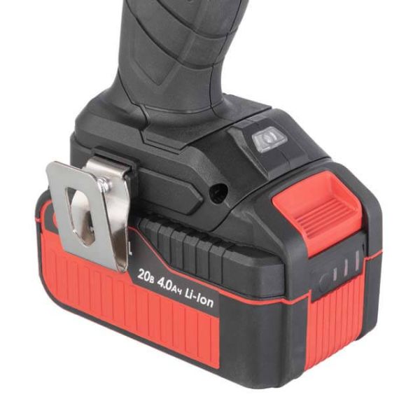 Дриль-шурупокрут акумуляторний ударний з безщітковим двигуном 20 В, 100 Нм, 0-410/0-1800 об/хв, 2-13 мм, Li-Ion, 4.0 Аг, ЗП 4 А, кейс INTERTOOL WT-0361