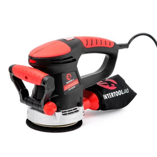 Шліфмашина эксцентрикова, 480 Вт, 4000-14000 об/хв, 125 мм, хід ексцентрика 2.3 мм INTERTOOL WT-0542