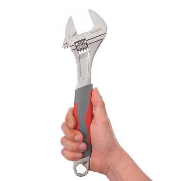 Ключ розвідний 300 мм, ізольована рукоятка,нікелеве покриття INTERTOOL XT-0030