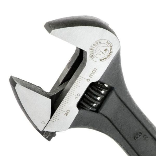 Ключ розвідний 200 мм, Cr-V, чорний, фосфатований INTERTOOL XT-0058