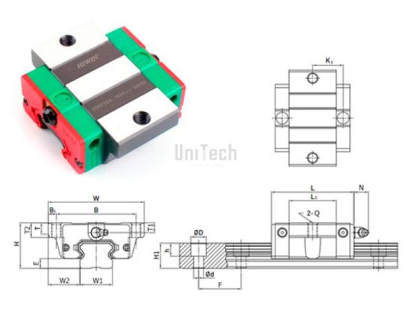 Каретка EGW25SC-Z0-H HIWIN