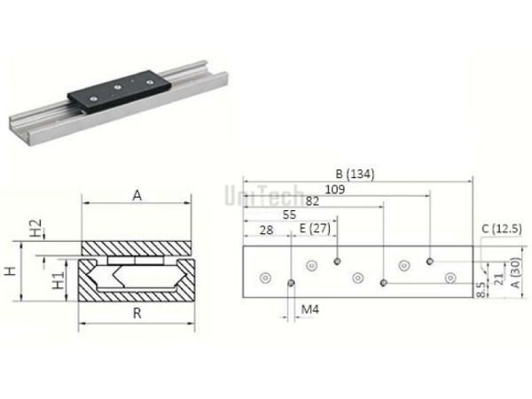 Каретка роликовая Radia R32-B-DEL A=30 B=134