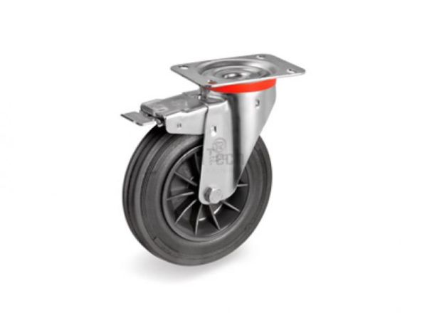 Колесо 52 (d=150) с поворотным кронштейном, передний тормоз, подшипник скольжения