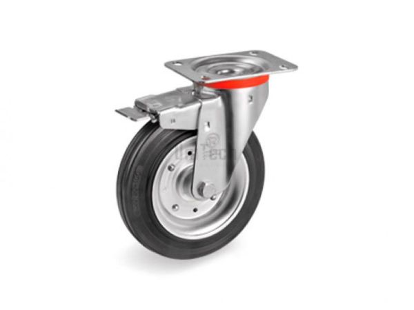 Колесо 53 (d=160) с поворотным кронштейном, передний тормоз, подшипник скольжения AVO