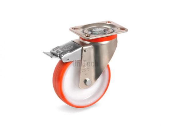 Колесо 60 (d=100 H=138) с поворотным кронштейном, передний тормоз, подшипник скольжения