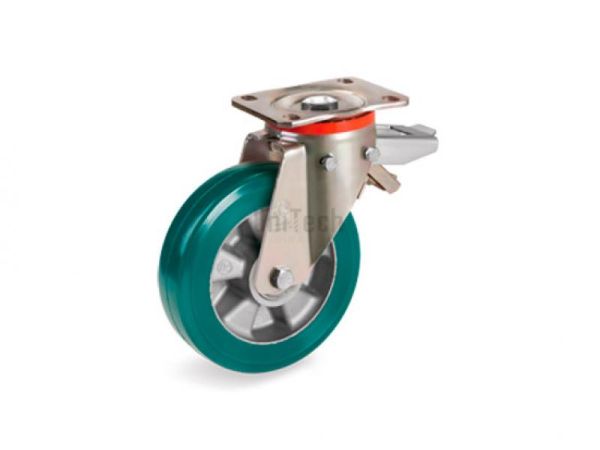 Колесо 62 (d=125 H=170) с поворотным кронштейном,  задний тормоз, шариковый подшипник