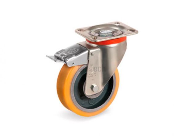 Колесо 64 (d=125) с поворотным кронштейном, передний тормоз, шариковый подшипник