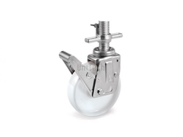 Колесо 68 (d=150 H=192) с поворотным кронштейном и осью, передний тормоз, подшипник скольжения