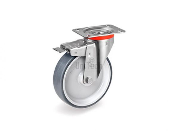 Колесо 71 (d=125 H=156) с поворотным кронштейном, передний тормоз, подшипник скольжения