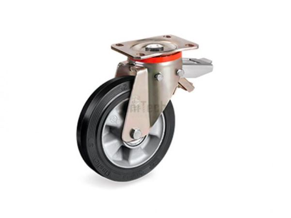 Колесо 72 (d=180 H=228) с поворотным кронштейном, задний тормоз, шариковый подшипник