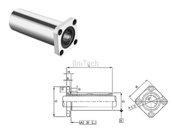 Линейный подшипник LMEK-60L-UU (d=60mm D=90mm L=209mm) CN
