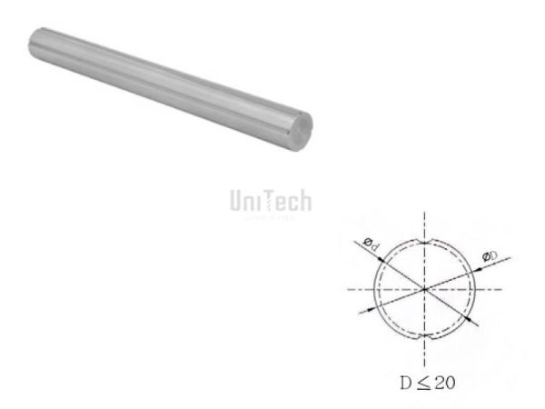 Линейный вал с пазом SC20 d=20mm TBI MOTION