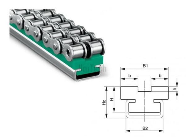 Направляющая для цепей 06B-2 CT-профиль пластик 15x15.7 (C03) BEA