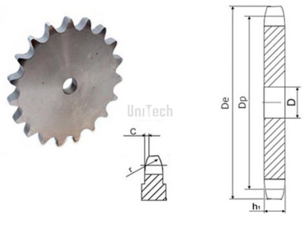 15,875 10B-1 Z=070 Звездочка плоская, венец