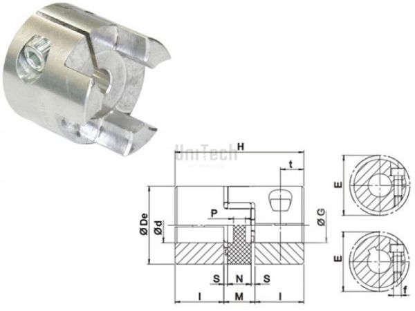 Полумуфта безлюфтовая 14 B-половинка M тип d=10 Trasco-ES (DIAM=10-15)