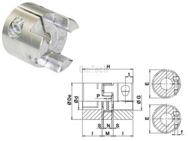 Полумуфта безлюфтовая 28/38 B-половинка M тип d=14 Trasco-ES (DIAM=14-38)