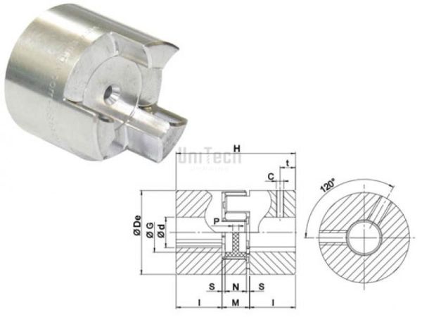 Полумуфта безлюфтовая 14 B-половинка P тип Trasco-ES (DIAM=4-14)