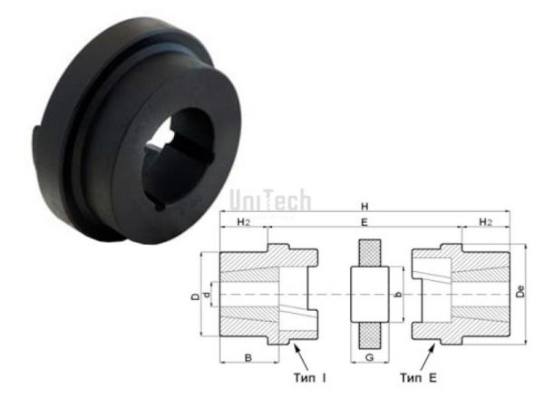 Муфта HRC180 полумуфта под втулку 2517 наружная установка