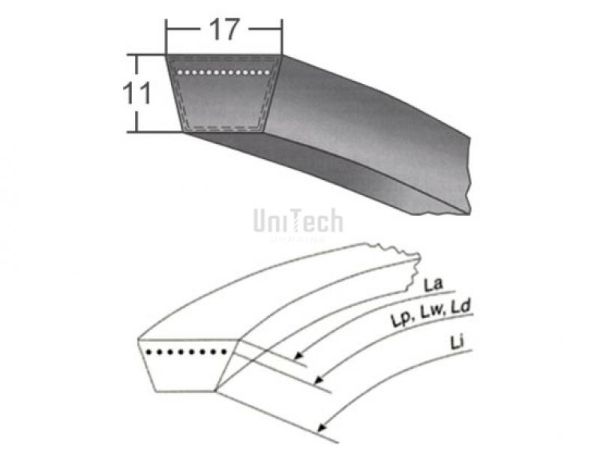Ремень клиновой 17/B  2478 Ld 2507 La 2438 Li (96'') Optibelt S=C PLUS