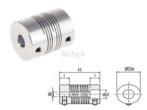 Сервомуфта шестизаходная 38 тип 22Nm H=66,7мм (d=8-19 d*=12-19)