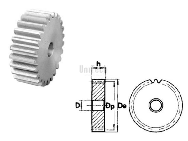 Шестерня M=2,5 Z=127 Плоская  (D=25~288)