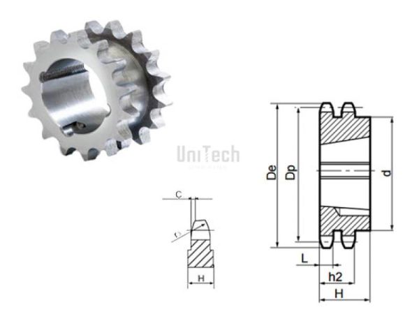 12,7 08B-2 Z=021 Звездочка под втулку TB 1610